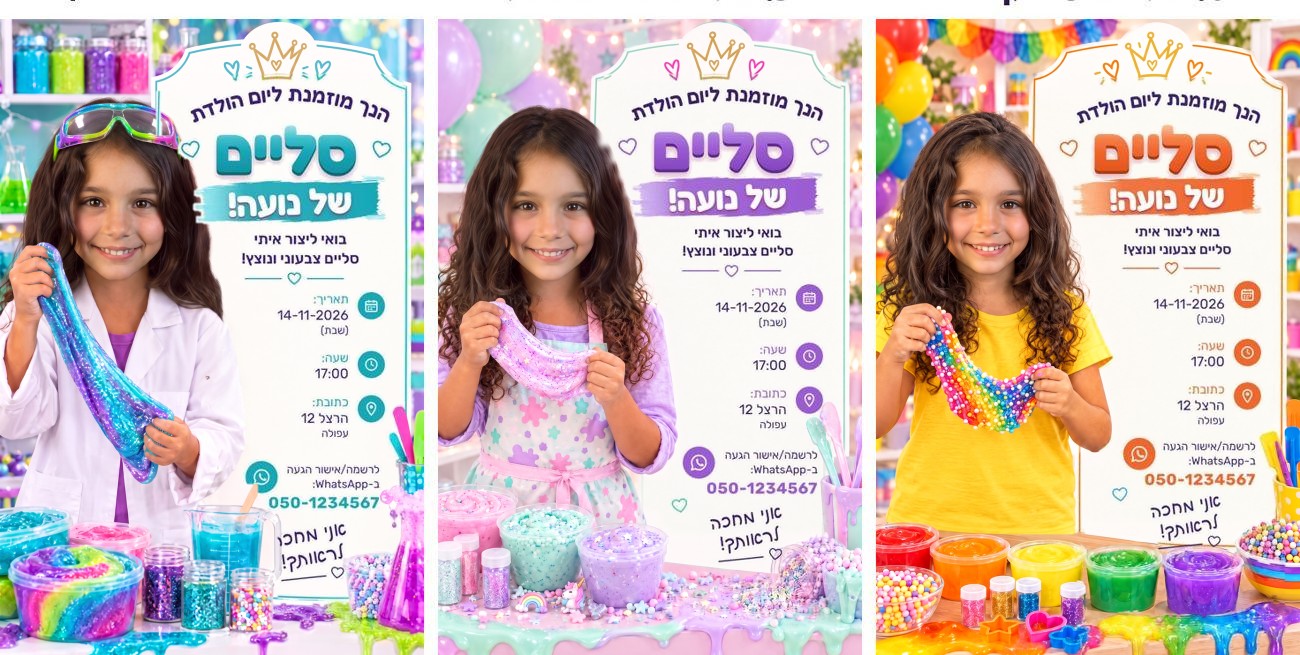 דוגמאות להזמנות מעוצבות